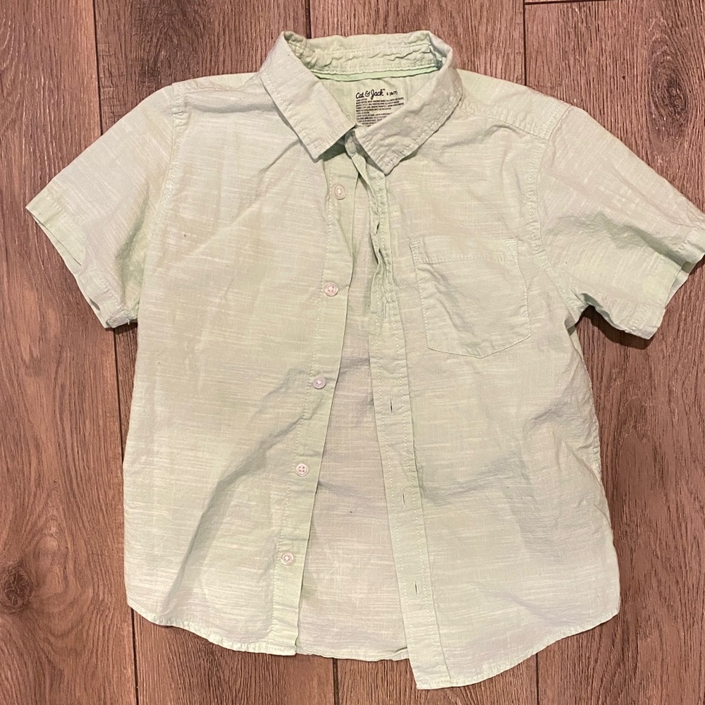 Cat & Jack Mint Green Button-Up Shirt